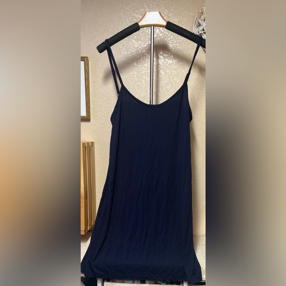 Soft Surroundings Elegant Navy Blue Slip Nightgown.  NWOT